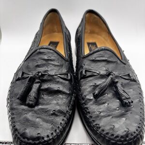 ZELLI OSTRICH LOAFERS / SHOES MEN SIZE 9 D HANDCRAFTED IN ITALY